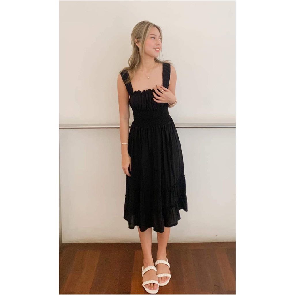 black Maxi Dress zara dupe, Women's Fashion, Dresses & Sets, Dresses