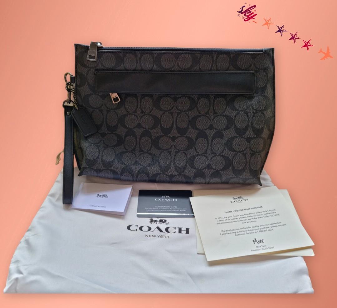 Brand New) COACH Men's Clutch Bag, Men's Fashion, Bags, Belt bags, Clutches  and Pouches on Carousell