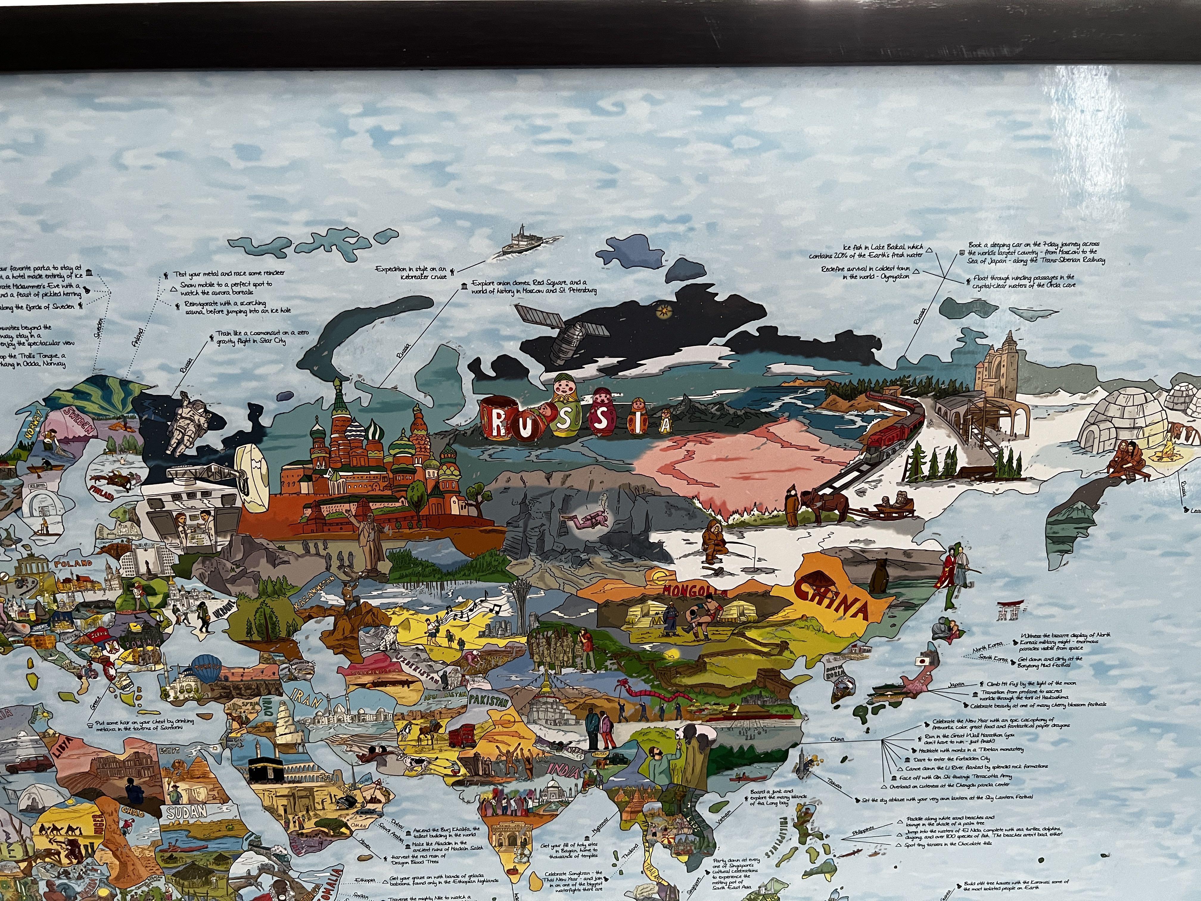 Bucket List Map and Frame, Furniture & Home Living, Home Decor, Frames ...