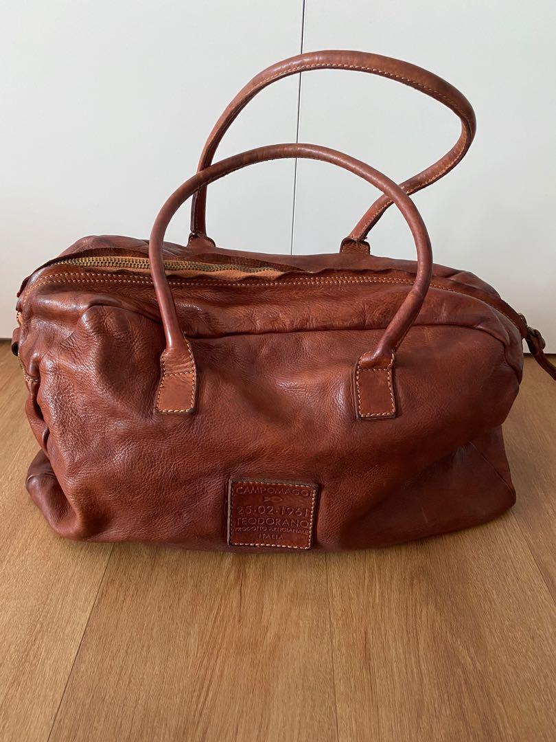 Campomaggi Overnight Shoulder Travel Dark Brown Italian Leather Bag