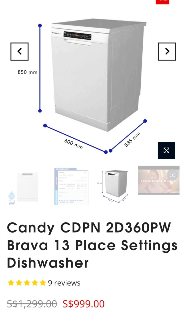 candy brava dishwasher