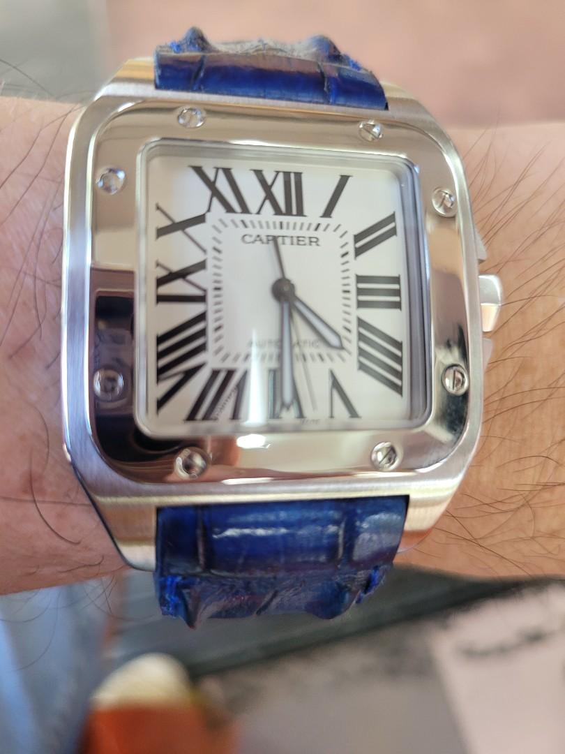 Cartier santos deals xl blue