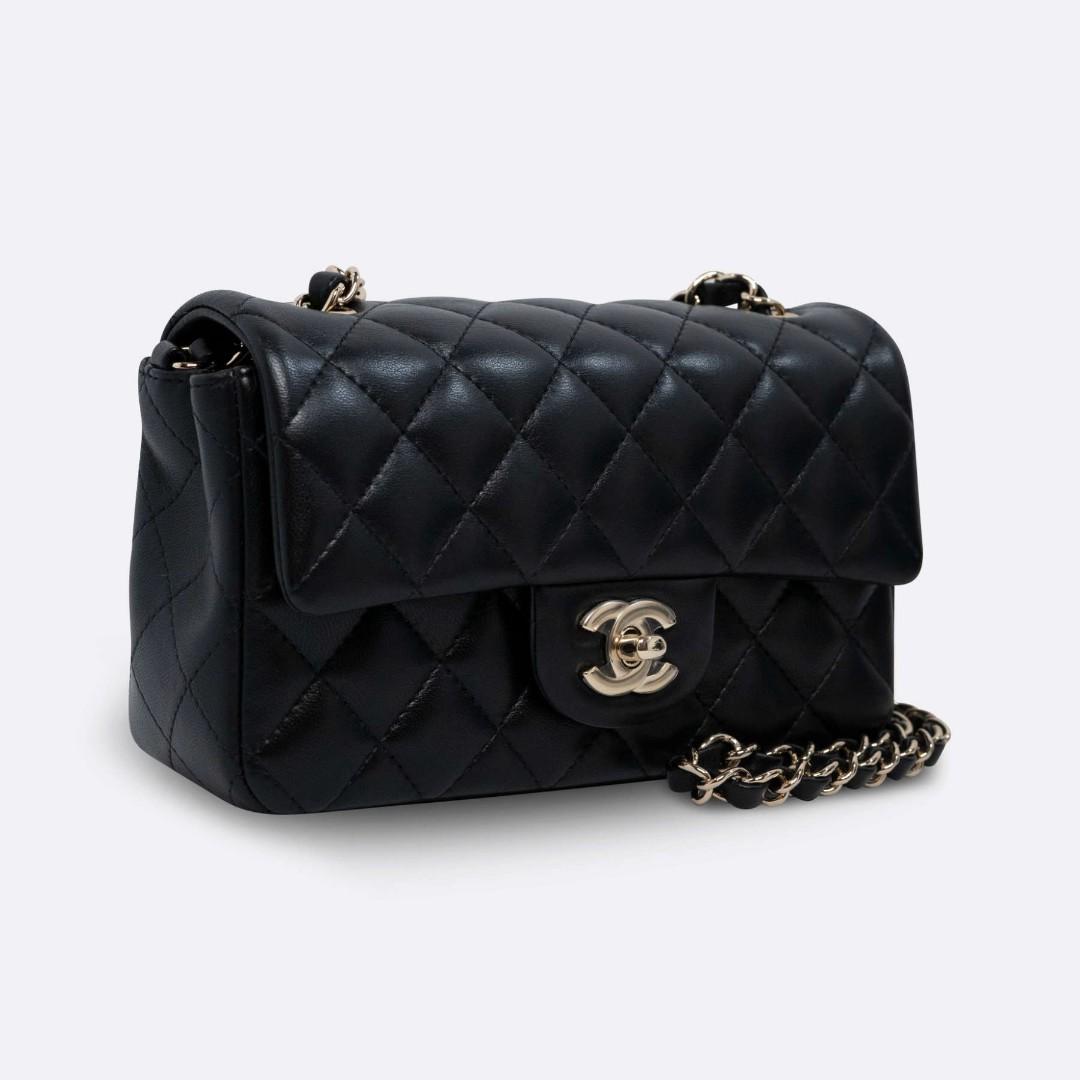 Chanel Flap Bag Mini Black Lambskin, Luxury, Bags & Wallets on Carousell