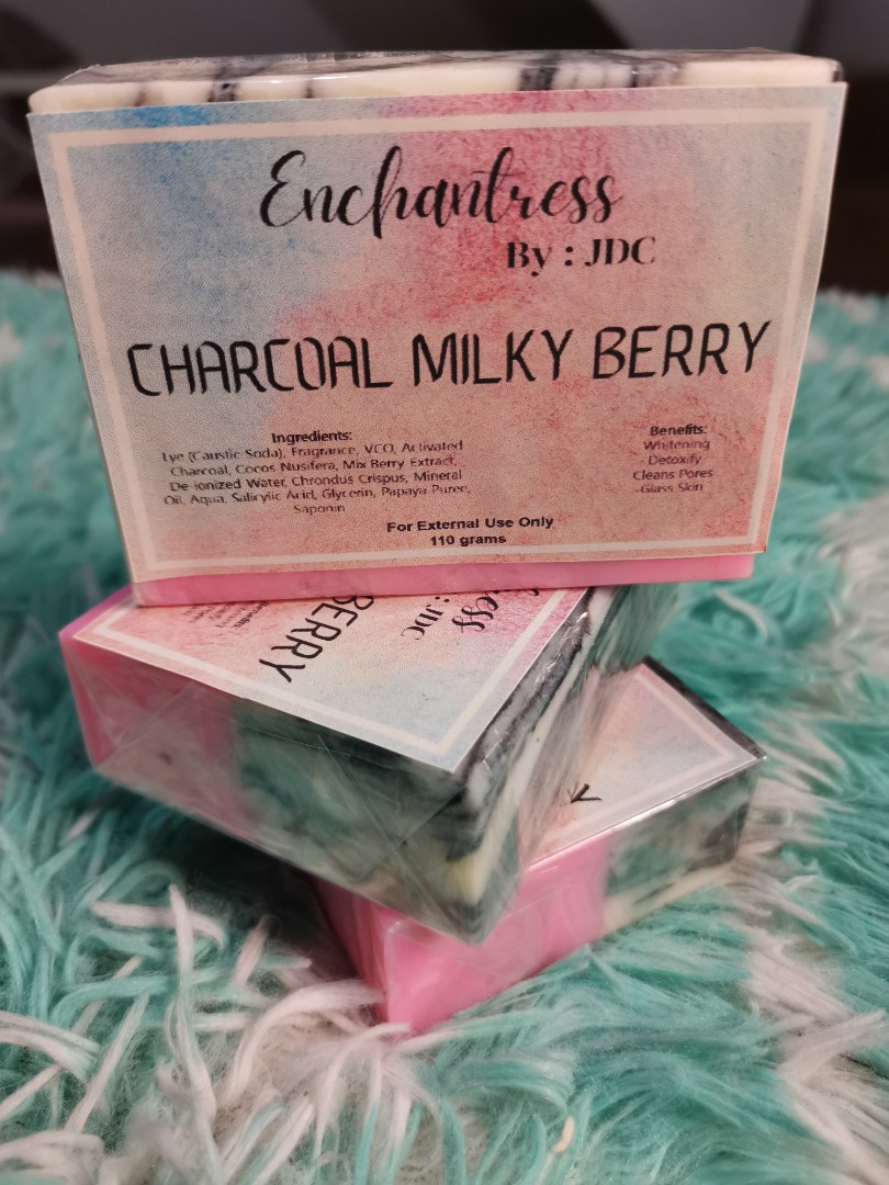 Charcoal Milky Berry Bar Soap, Beauty & Personal Care, Bath & Body