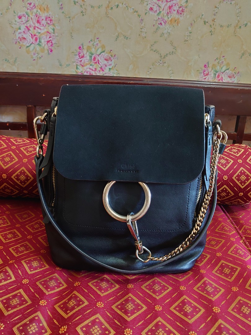 Chloe Faye Backpack Preloved, Fesyen 
