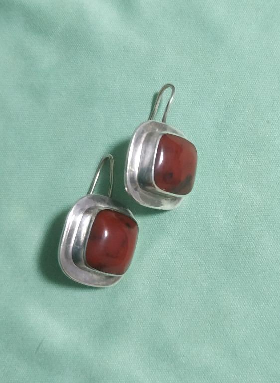 Red sterling sales silver earrings