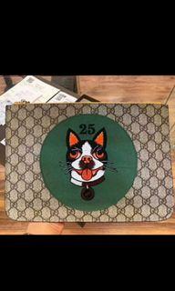 Clutch pouch tas tangan gucci dog printed