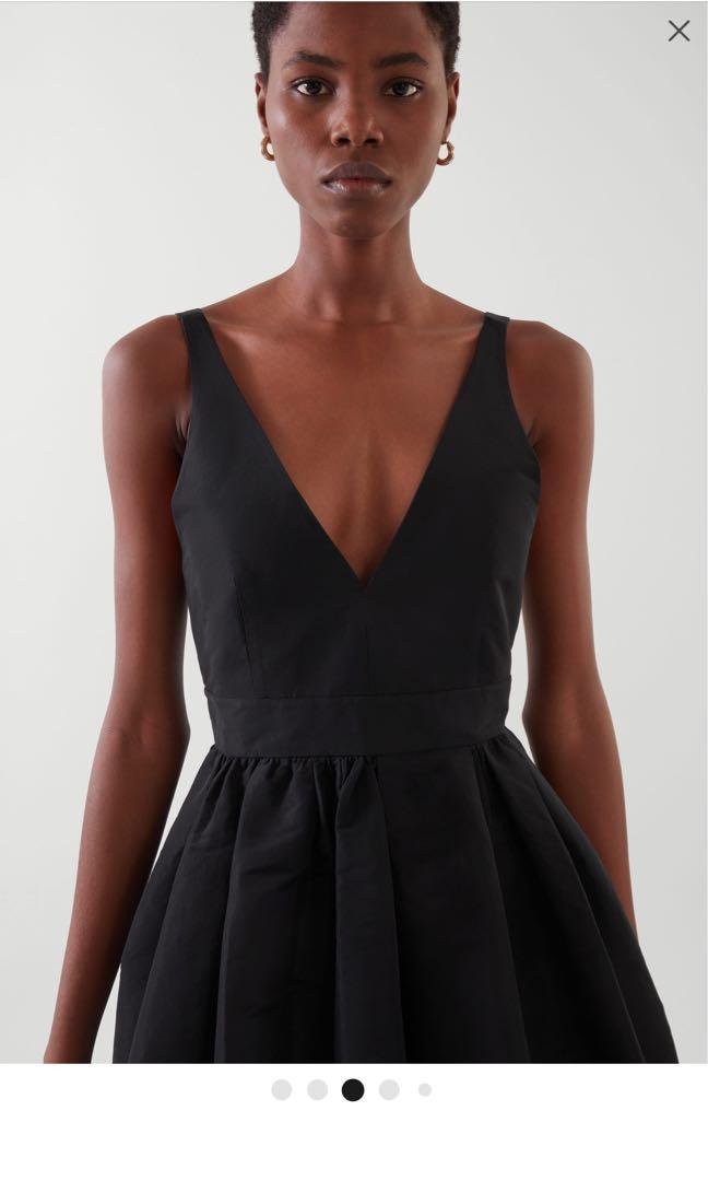 Black v neck dress top short