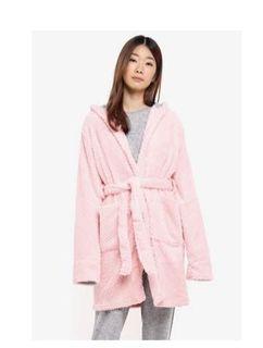 Cotton On Luxe Plush Gown/Bath Robe Pink with Pocket