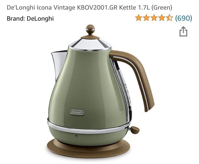 DeLonghi Kettle 1.7L icona VINTAGE, TV & Home Appliances, Kitchen