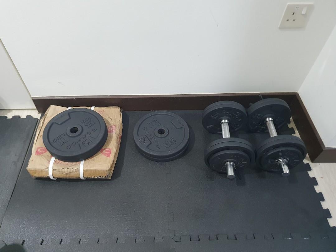 Domyos dumbbells and bars discount weight training kit 93 kg