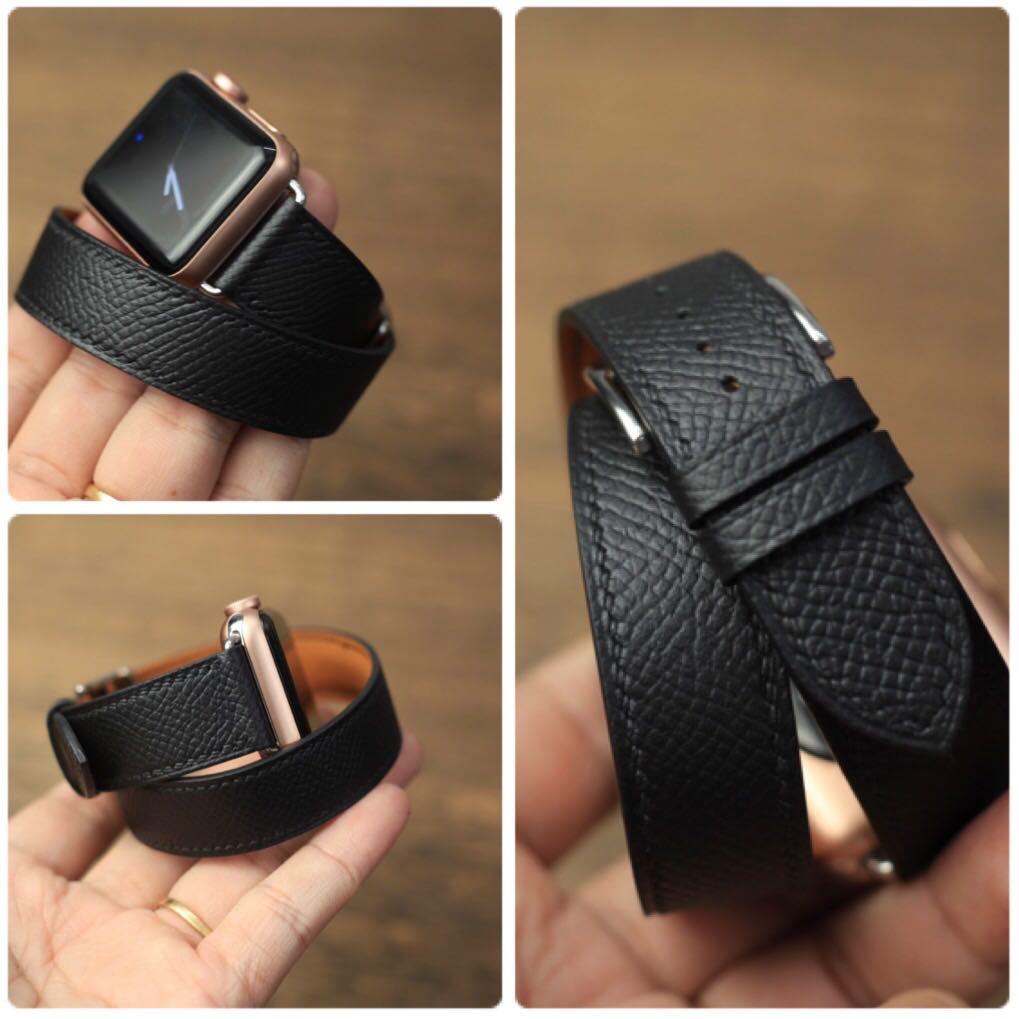 Double tour leather apple watch strap hot sale