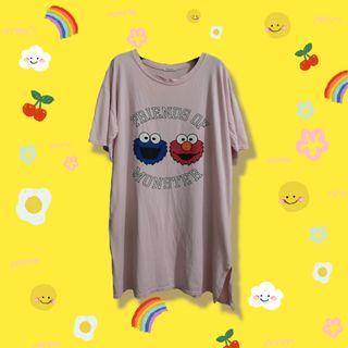 DRESS KAOS DASTER ELMO CUTTING OVERSIZE