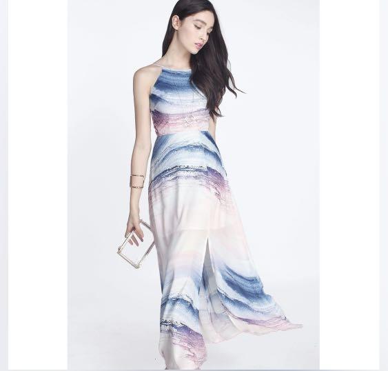 Fayth Santa Monica Maxi in Violet Pink Women s Fashion Dresses