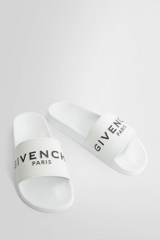 Givenchy Slides Logo White Mens, Men's Fashion, Footwear, Flipflops and  Slides on Carousell