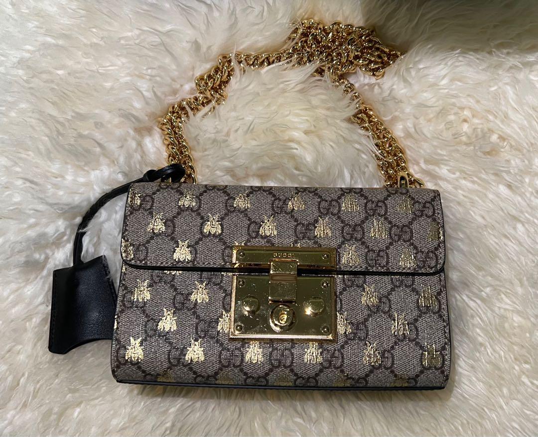 Gucci padlock small clearance gg bees shoulder bag