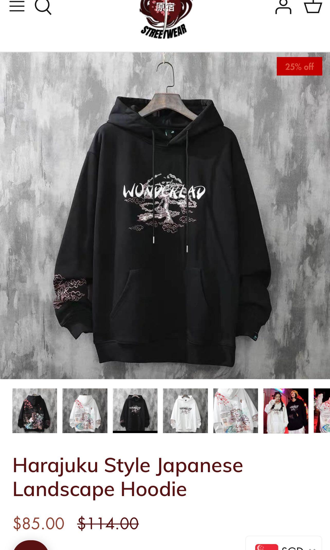 Japanese landscape hoodie top