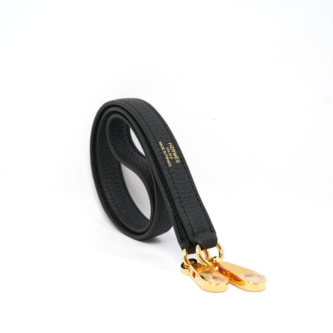 HERMES CANVAS BAG STRAP 70CM BLACK CANVAS, Luxury, Accessories on Carousell