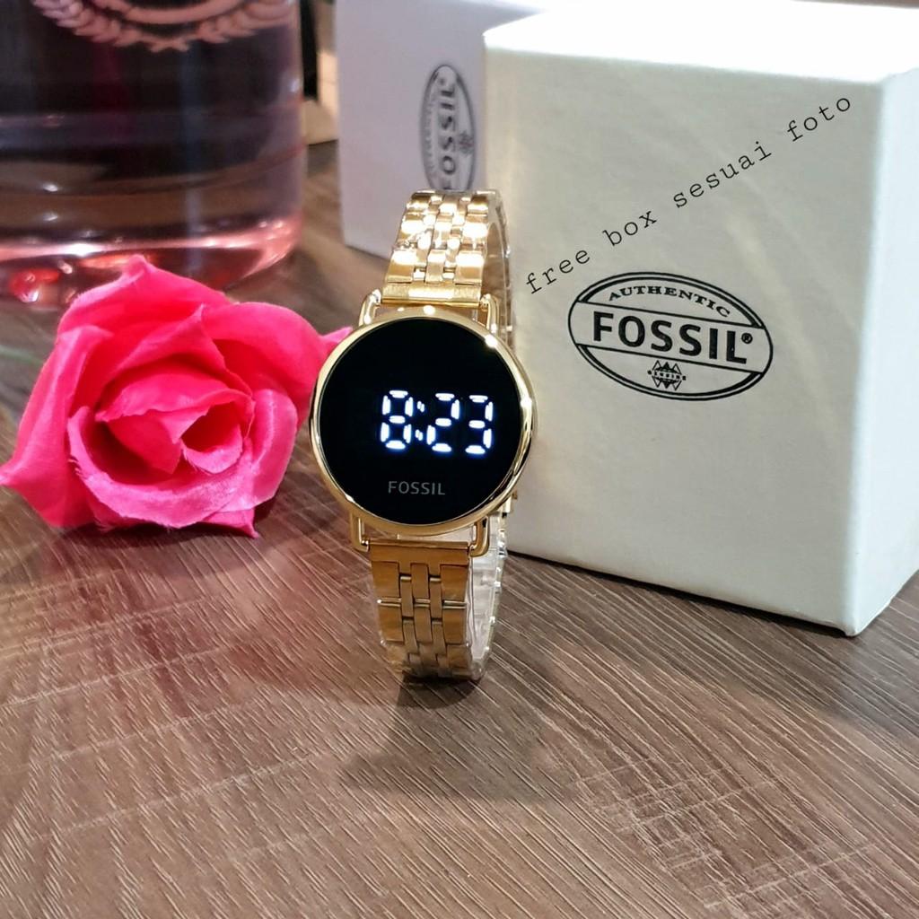 Jam tangan wanita fossil rantai stainless digital MauJajan