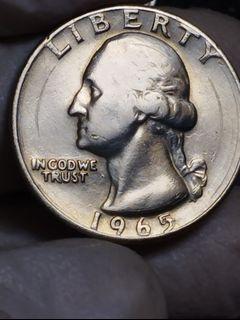 Liberty Quarter Dollar 1965 Oberse Error Coins