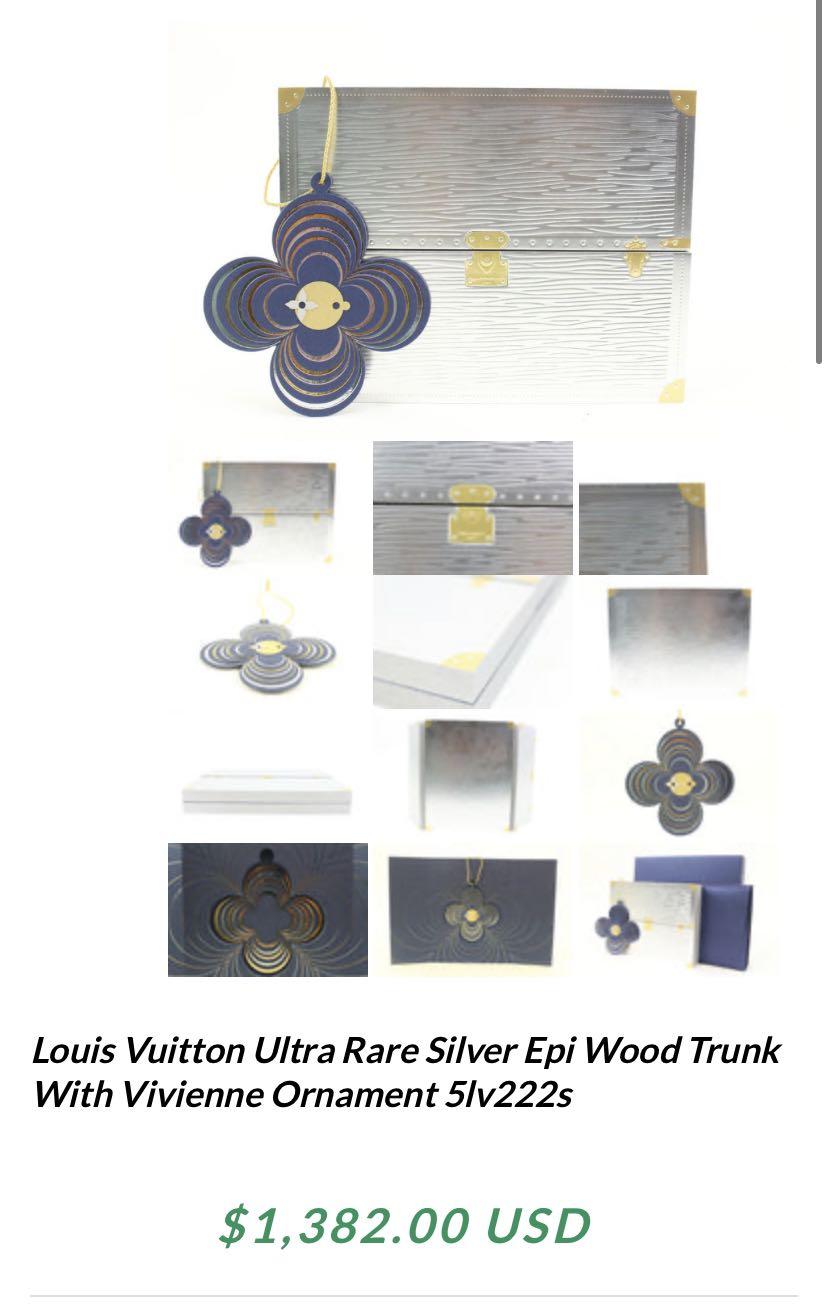 Louis Vuitton Ultra Rare Silver Epi Wood Trunk with Vivienne