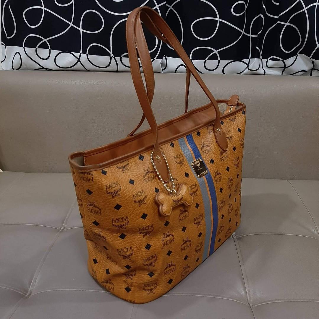 MCM cognac tote bag, Luxury, Bags & Wallets on Carousell