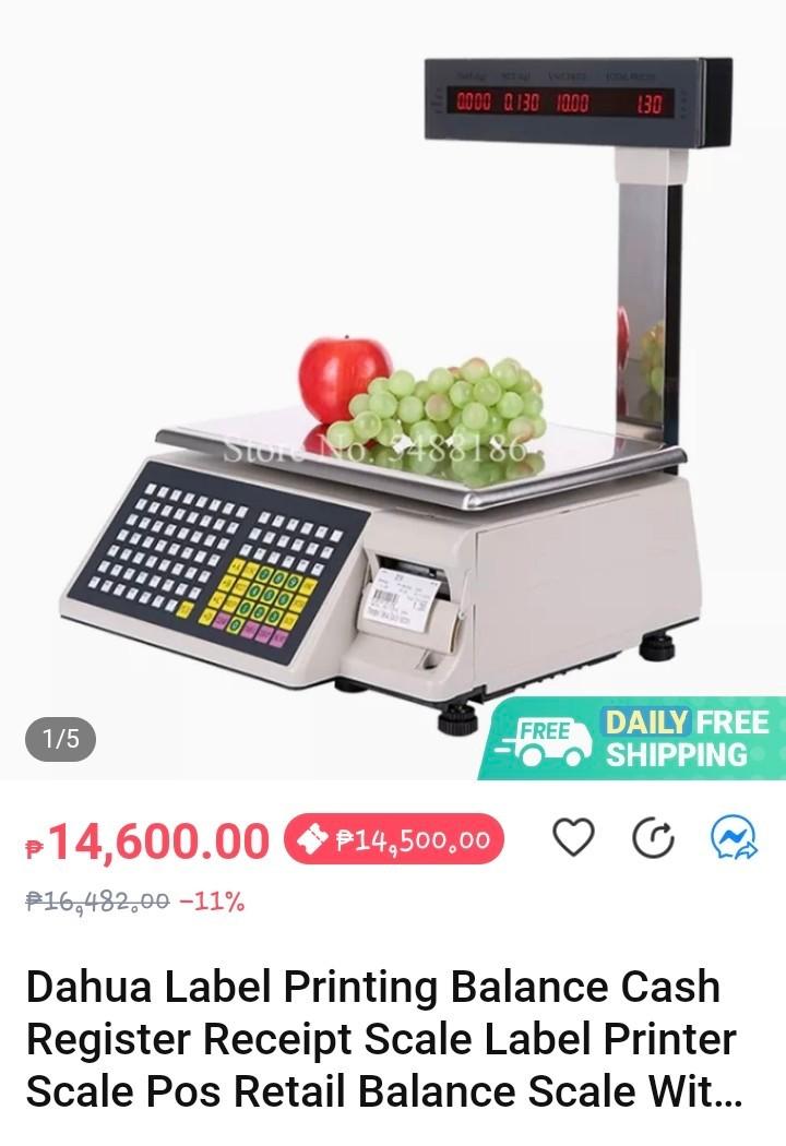Meat, Fruits & Veggies Weighing Scale with Barcode Price ...