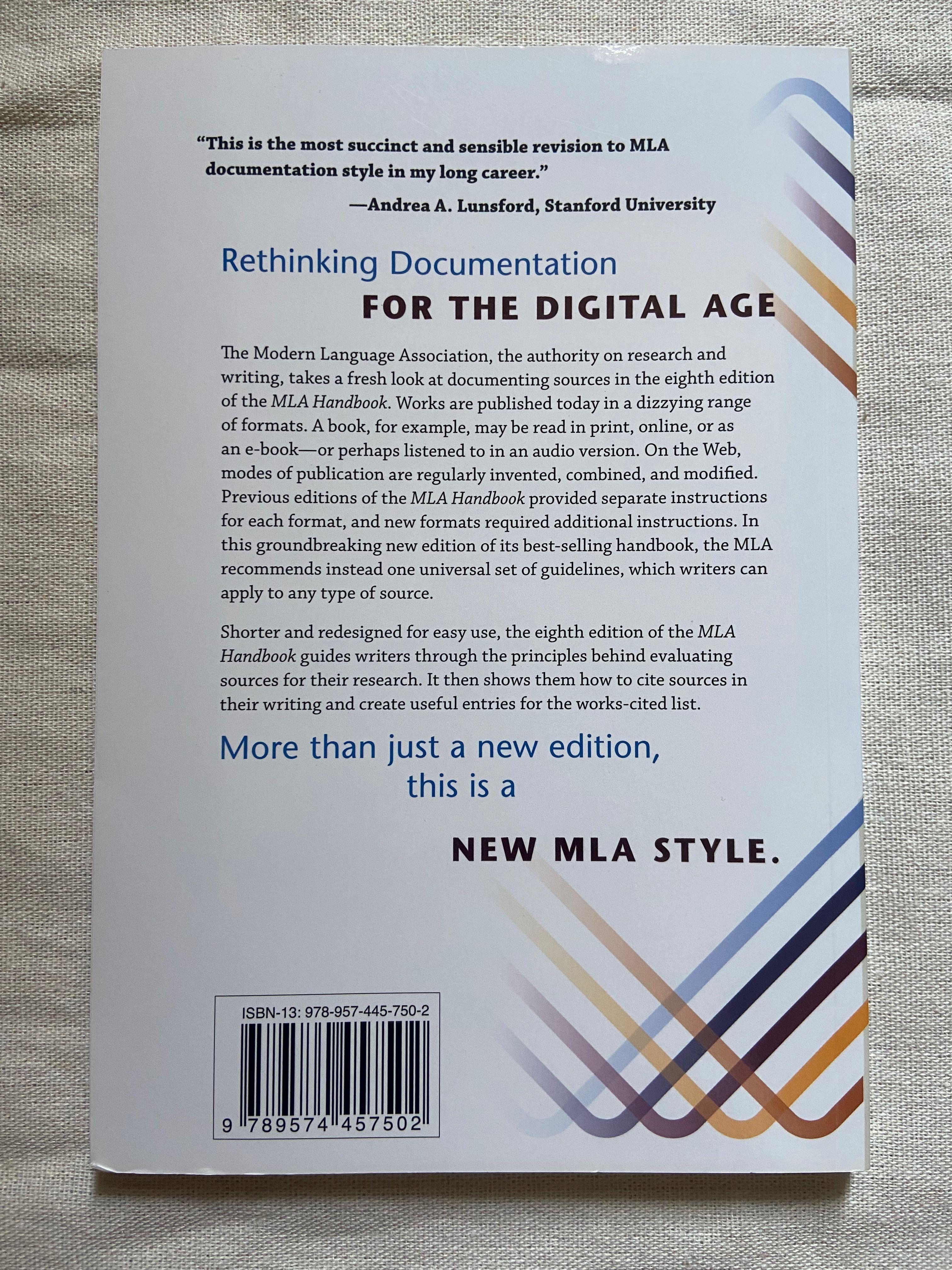 MLA Handbook 第八版論文寫作手冊#22開學季, 興趣及遊戲, 書本及雜誌