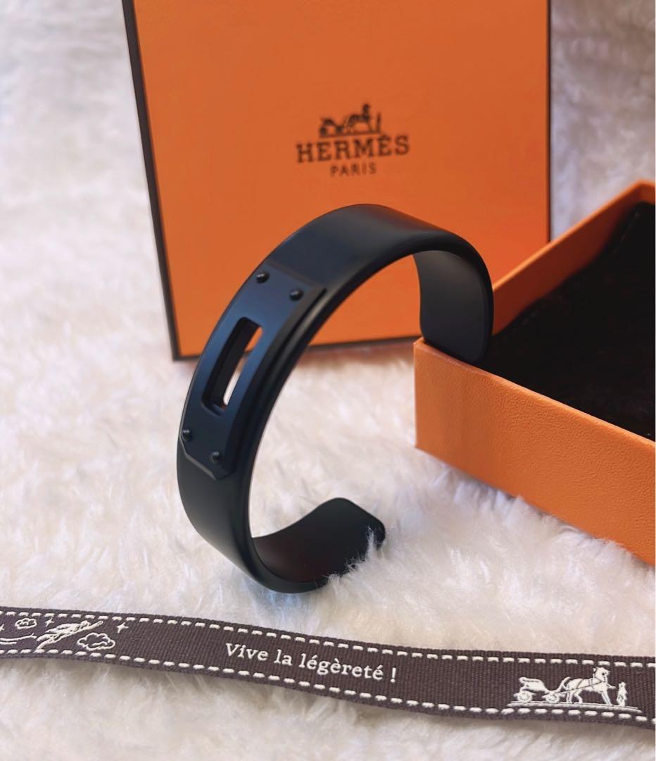 Hermes, Jewelry, Herms Kelly So Black Aluminum Cuff Bracelet New