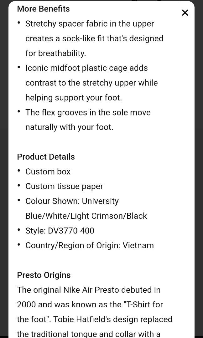 NIKE Air Presto x Hello Kitty, Men's Fashion, Footwear, Sneakers on