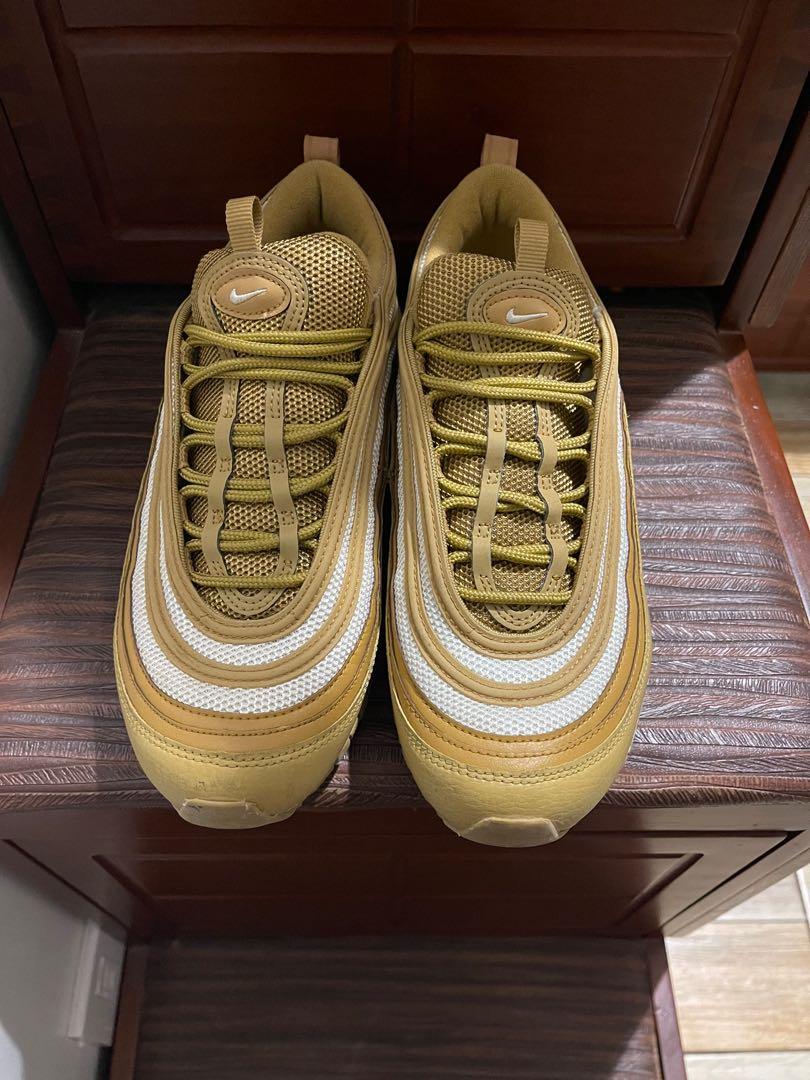Nike Airmax 97 Gold Unisex (Category: Sneakers) located in Quezon City. Submitted by robinbatsky (Listing ID 1171603224, Image 3). Description: Nike Airmax 97 Gold Unisex Size: US 9 RFS: only used it once No box.