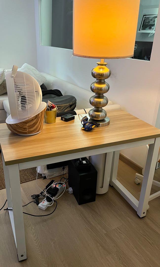 Normal table (Category: Tables & Sets) located in Singapore. Submitted by badumdumdak (Listing ID 1171476860, Image 2). Description: Length 1/1.2m. Not too sure. Good for simple home office setup. Selling because i just upgraded my table setup. Clearing asap, self-collect.