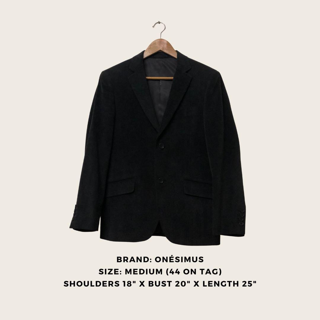 Onésimus | corduroy black suit jacket coat (Category: Coats, Jackets and Outerwear) located in Cebu City. Submitted by blanch_ (Listing ID 1171543948, Image 1). Description: Selling the clothes my dad wore when he was in Philippines. All are original. Very well taken cared of and loved, handwashed and ironed at the laundry shop. Please note that these have been in the closet for a while, and may smell like closet. Some have formed white spots and
