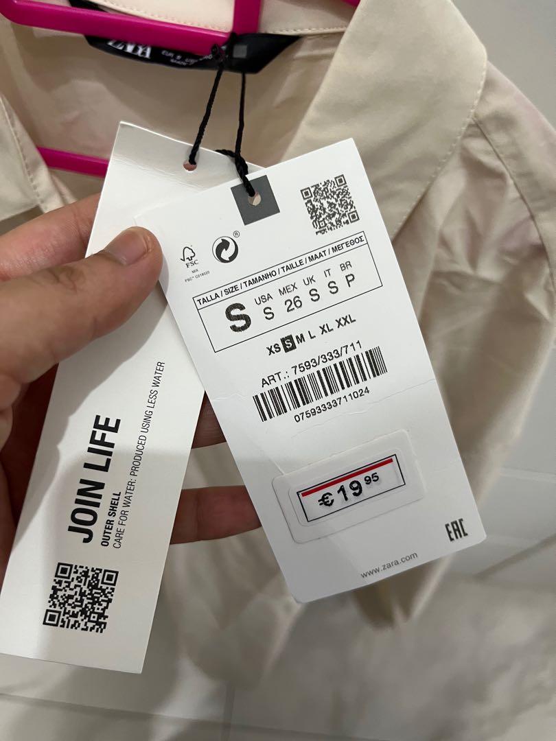 Original Zara Poplin Top in Nude, Women's Fashion, Tops, Shirts on Carousell