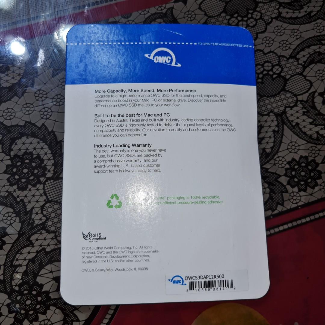OWC 500GB SSD (Category: Hard Disks & Thumbdrives) located in Muntinlupa City. Submitted by a.mnl (Listing ID 1171522568, Image 2). Description: bought from Amazon US for USD 100.