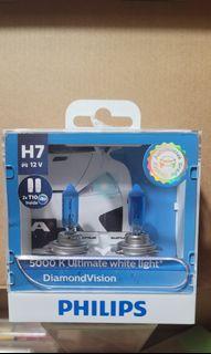 全新，Philips  5000k  h7白光燈泡兩枚