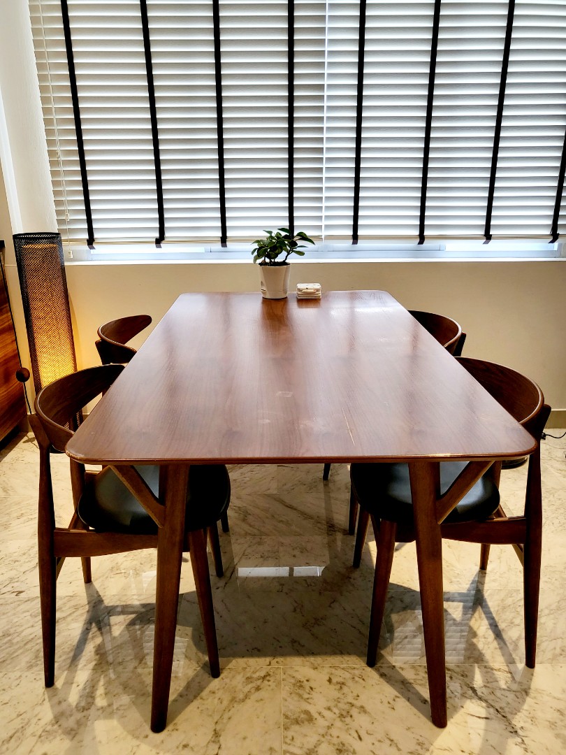 Picket and rail dining table, Furniture & Home Living, Furniture