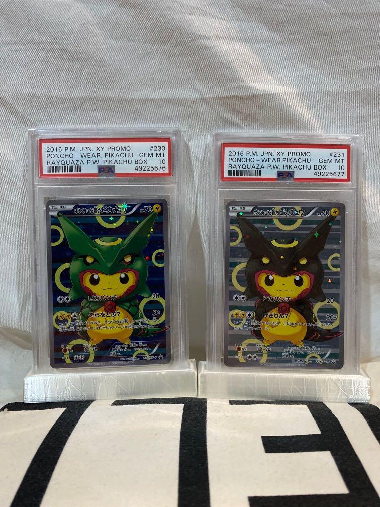 Pokemon Japanese Xy Promo Rayquaza Poncho Wearing Pikachu 230 231 Psa 10 Sequential Hobbies Toys Memorabilia Collectibles Vintage Collectibles On Carousell