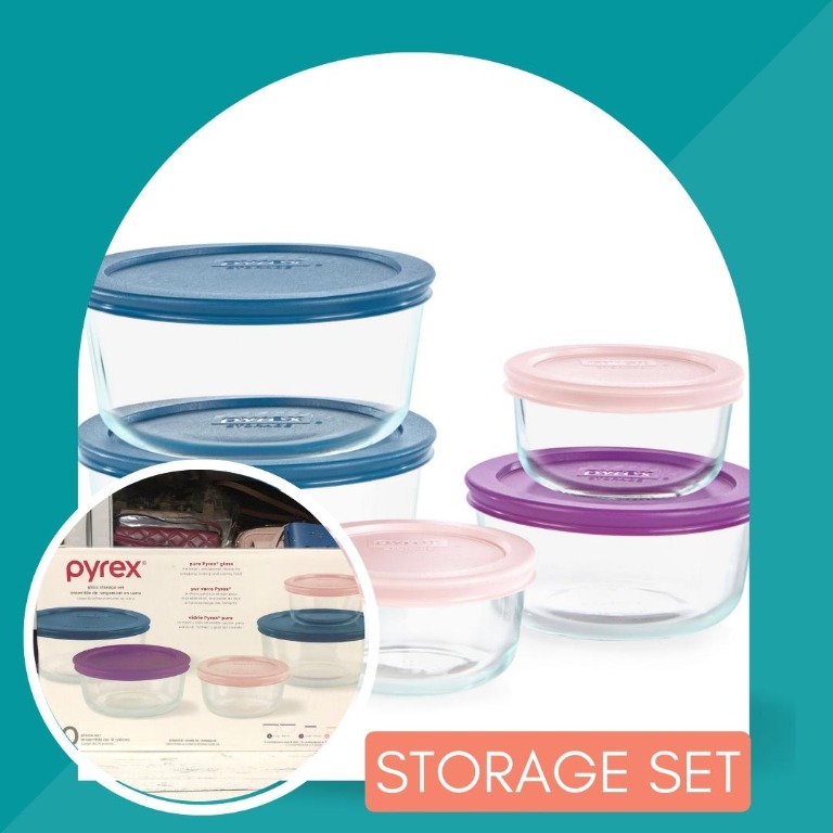 Pyrex 10 pc glass storage set with lid, Furniture & Home Living ...