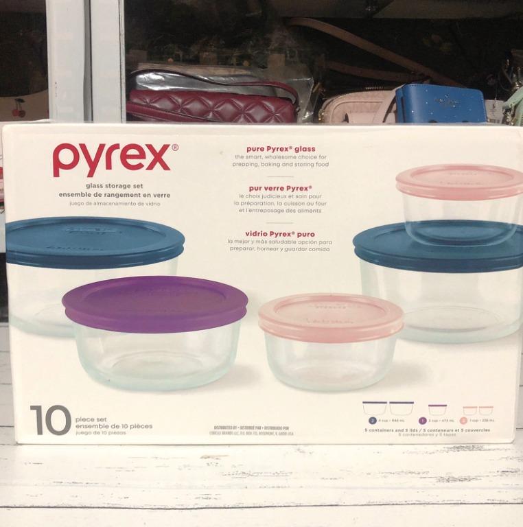 Pyrex 10 pc glass storage set with lid, Furniture & Home Living ...