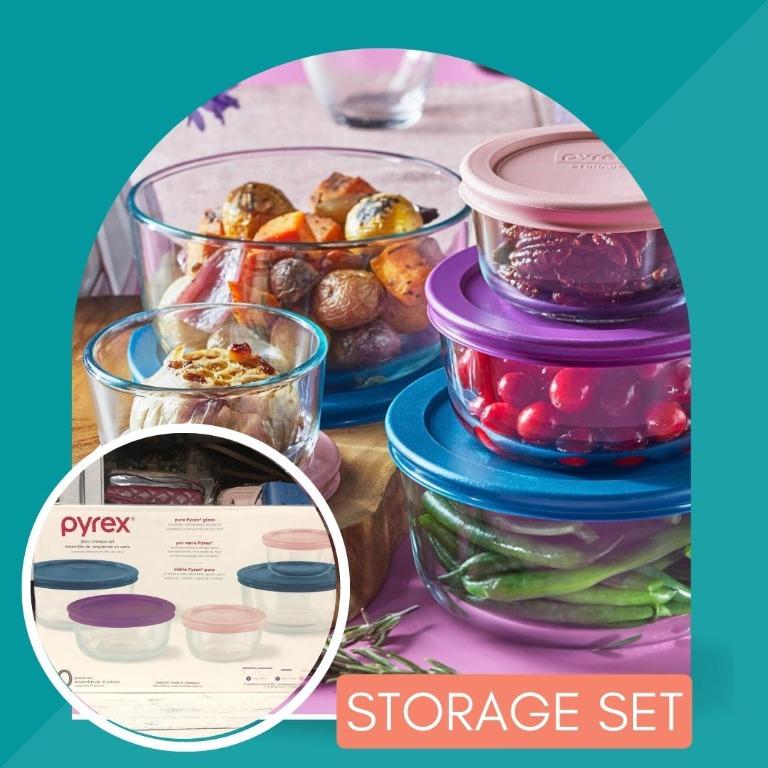 Pyrex 10 pc glass storage set with lid, Furniture & Home Living ...