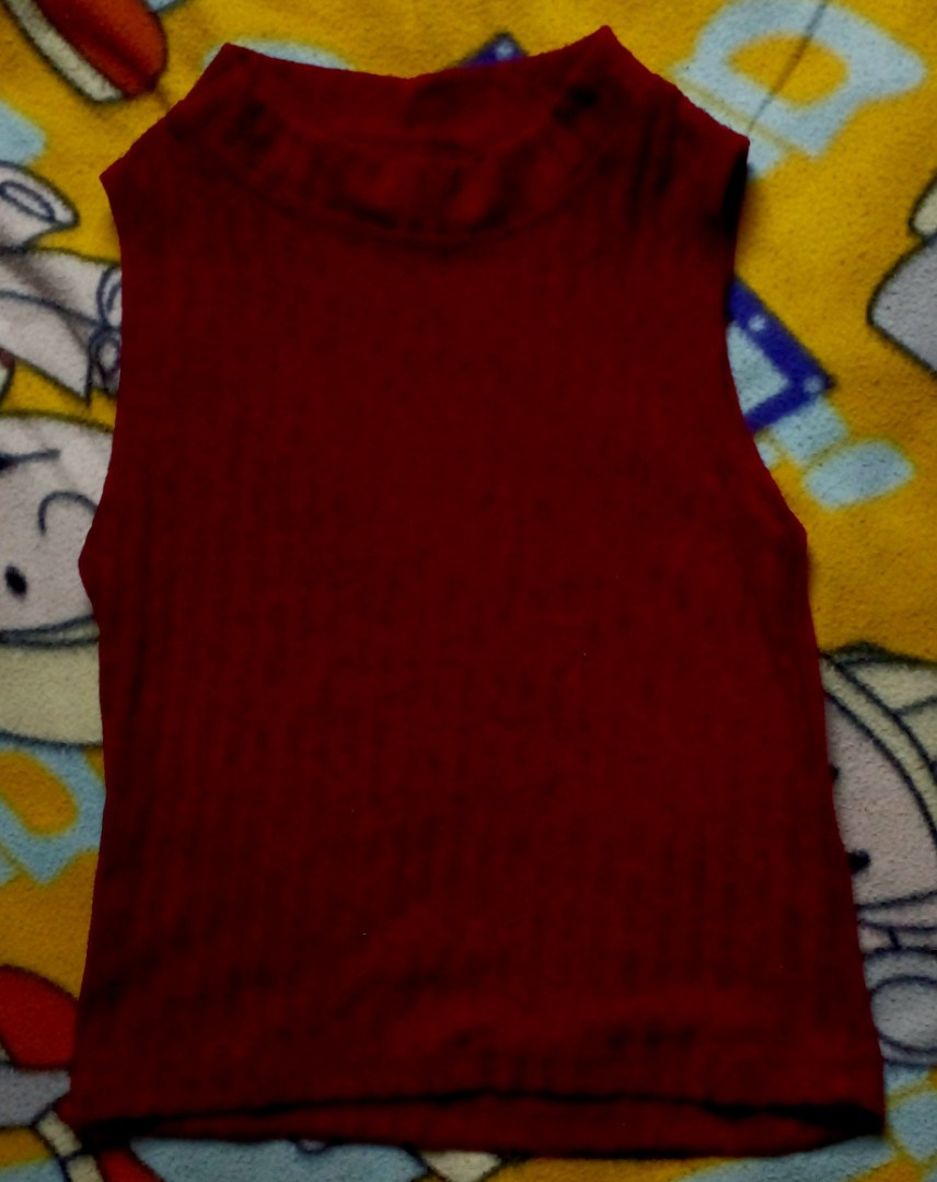 Red Turtleneck sando top, Women's Fashion, Tops, Others Tops on Carousell