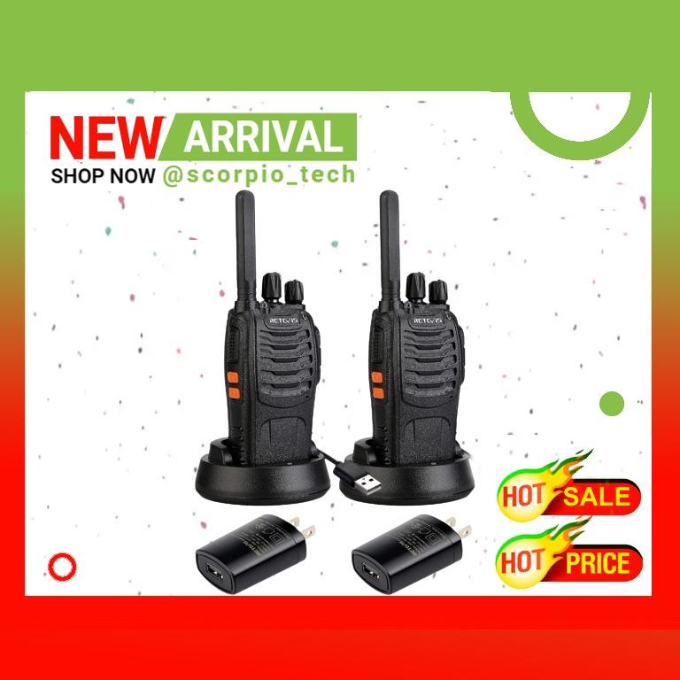 Retevis H-777 Walkie Talkies for Adults Long Range Hand Free Handheld Rechargeable Two Way Radio Business Way Radios with Charger (6 Pack) - 2
