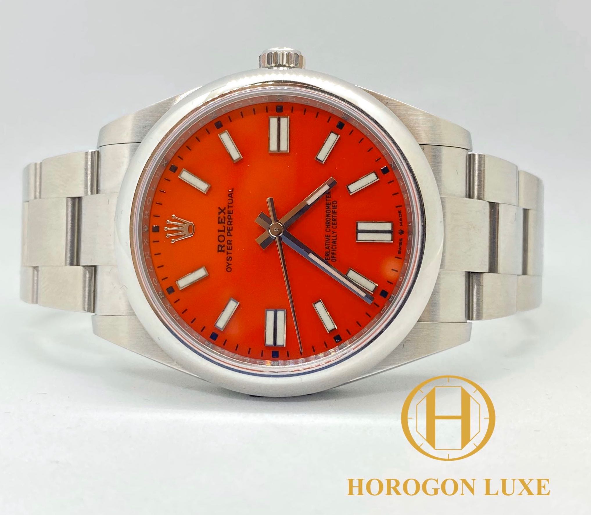 Rolex Oyster Perpetual OP 41 Orange Coral Red 124300, Luxury, Watches