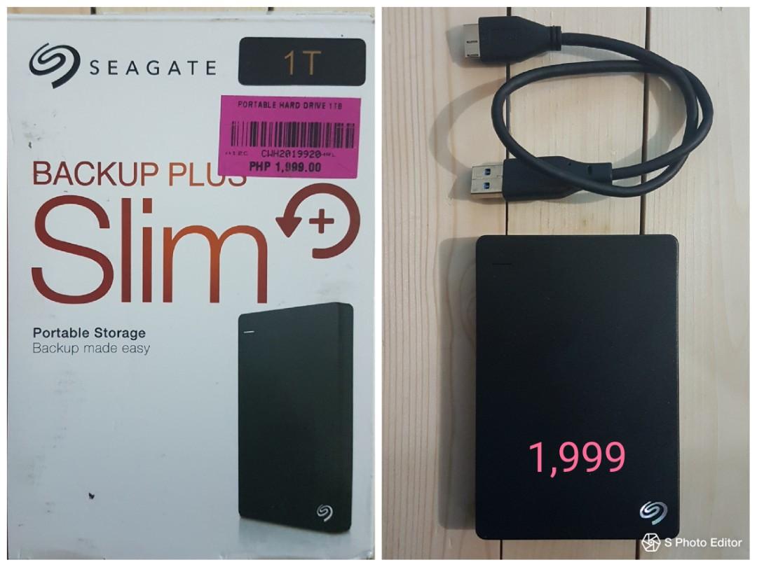 Seagate Backup Plus Slim Portable Hard Drive 1T (Category: Hard Disks & Thumbdrives) located in Marikina City. Submitted by adnair0808 (Listing ID 1171451830, Image 1). Description: Seagate Backup Plus Slim Portable Hard Drive 1T.