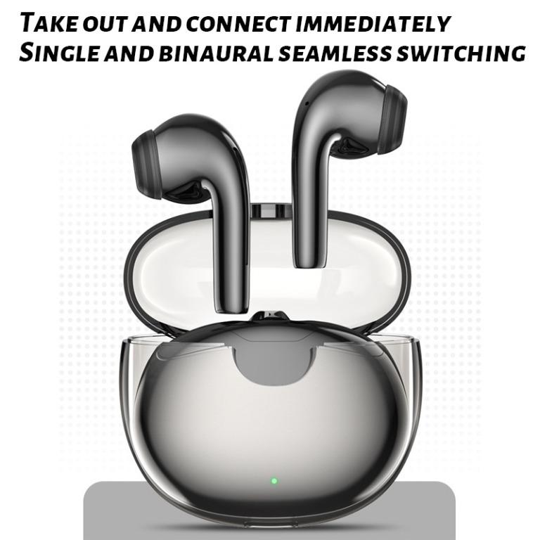 SemiInEar TWS Wireless Earbuds Bluetooth Earphone Transparent Space