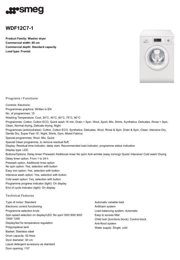 SMEG Washing Machine and Dryer, TV & Home Appliances, Washing Machines