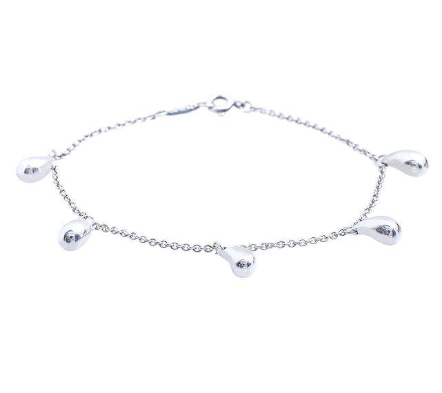Co Sterling Silver 5 Teardrop Bracelet 