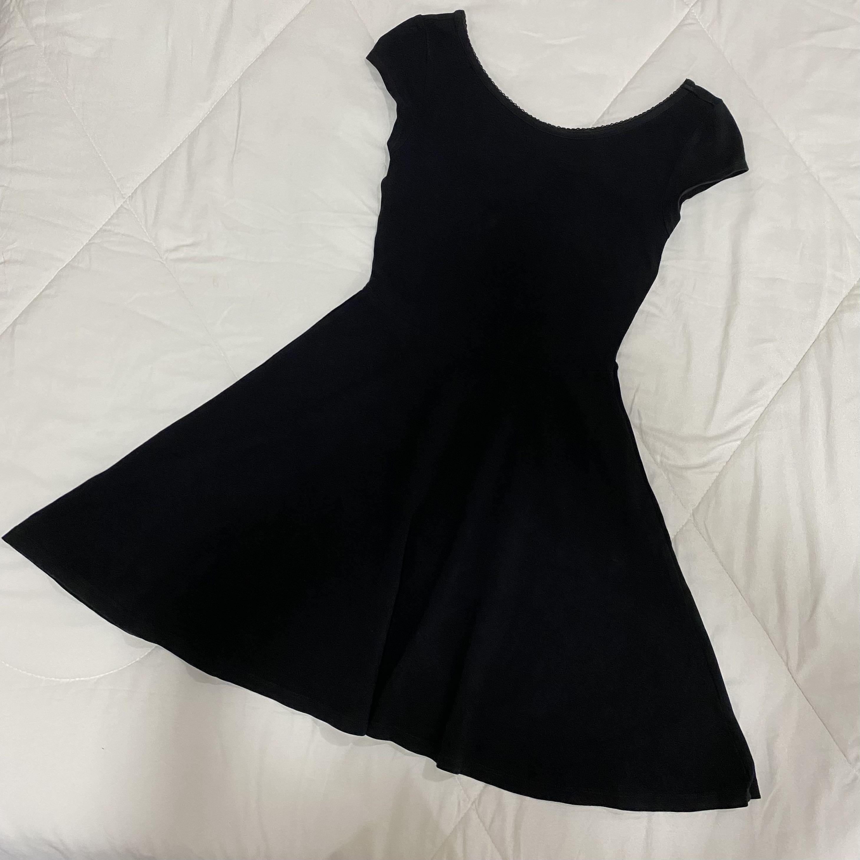 Plain black deals skater dress
