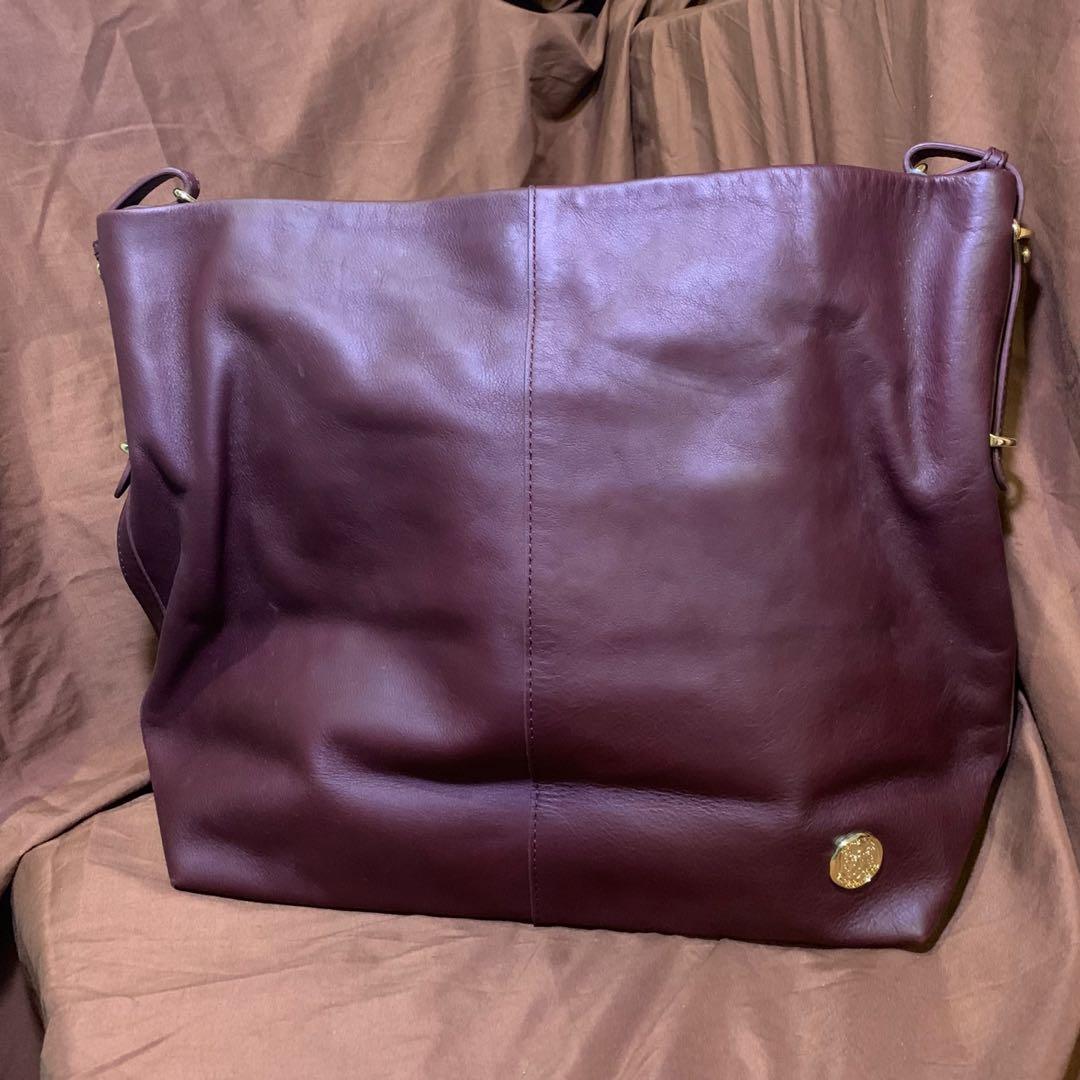 Vince camuto plum leather shoulder bag clearance